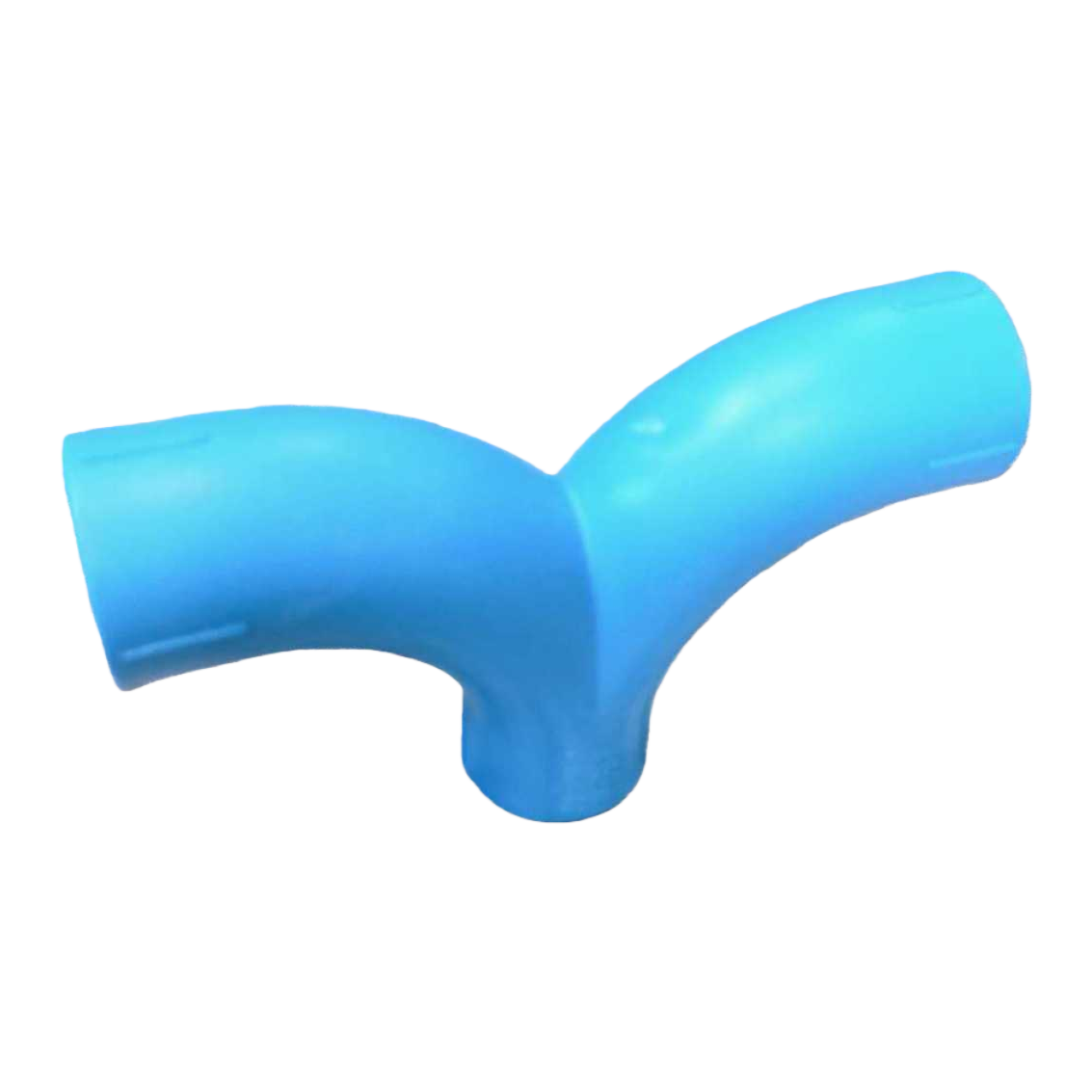 Blue Y-shaped plastic pipe fitting three-way connection piece made of PVC material, specially designed for household water supply and drainage Item Picture
