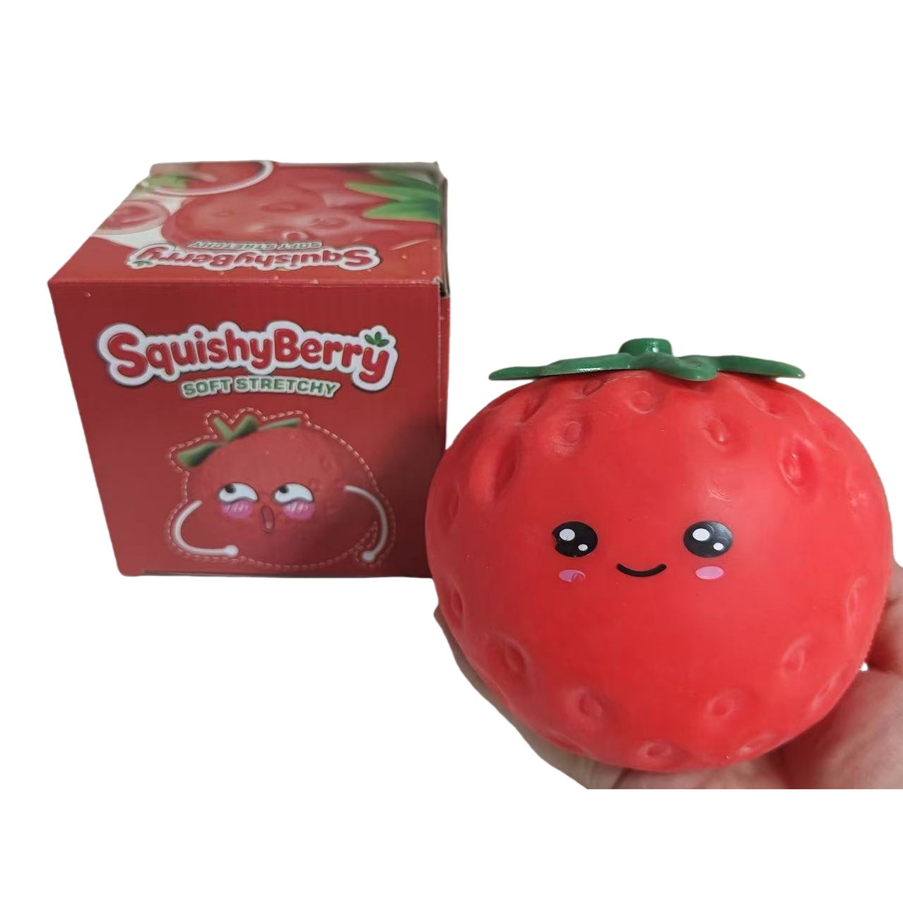 Red strawberry-shaped stress-relieving toy silicone, a creative and fun little item for relaxation and stress relief Item Picture