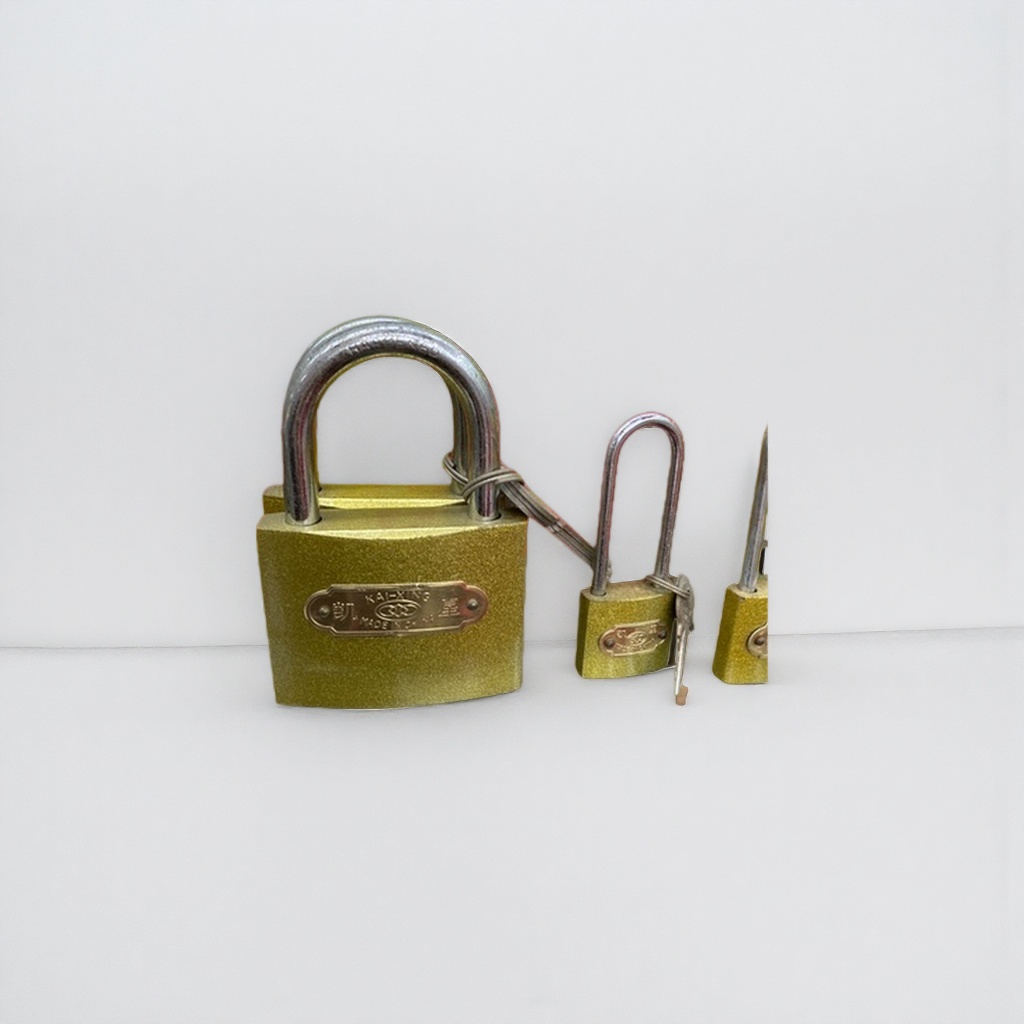 金色挂锁，银色U型锁梁细节图
