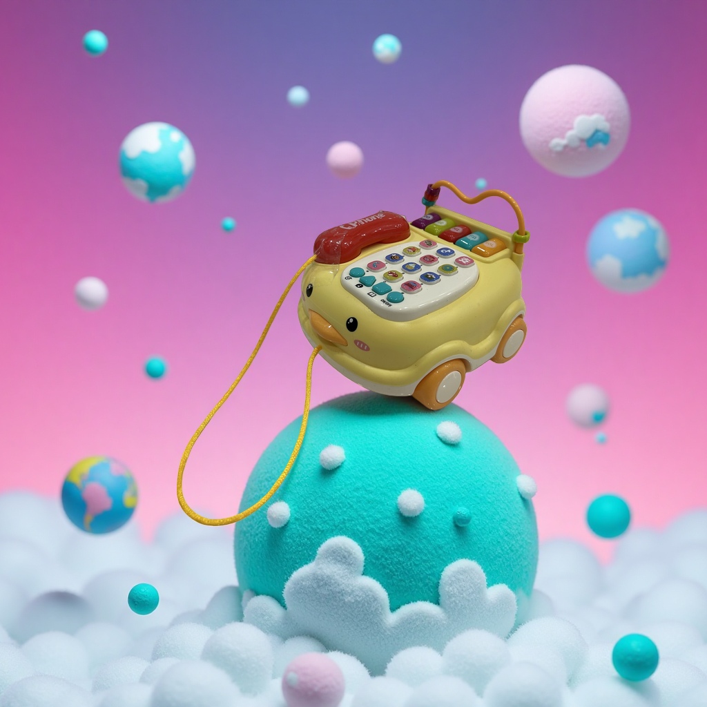 Colorful toy telephone, a simulation sound-making toy for children's intelligence and early education details Picture
