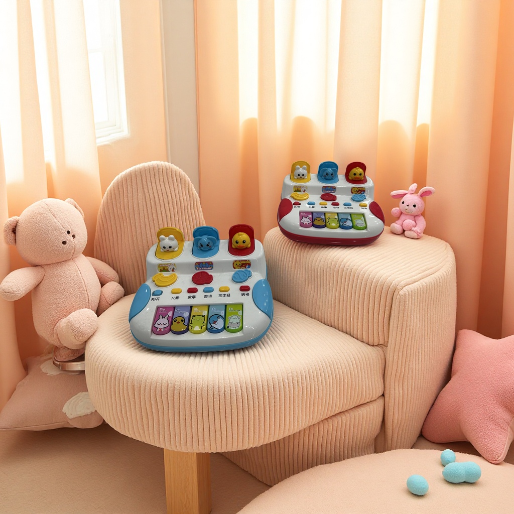 Red and blue border children's early education piano, intelligence and enlightenment music toy