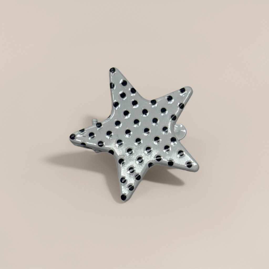 银色黑点五角星发夹 时尚简约女士头饰 Specification image