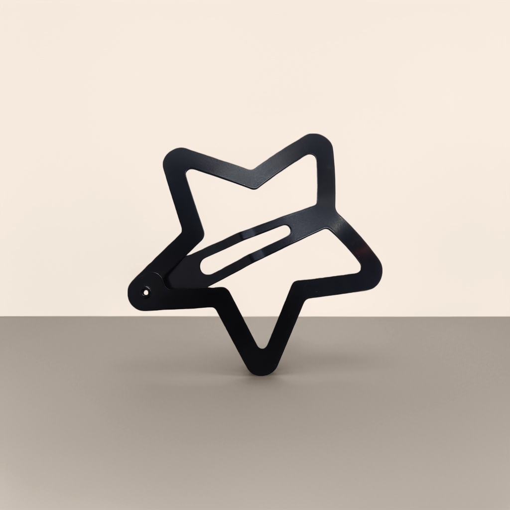 Black star hair clips, silver star hair clips, metallic texture, suitable for both girls and adults Specification image
