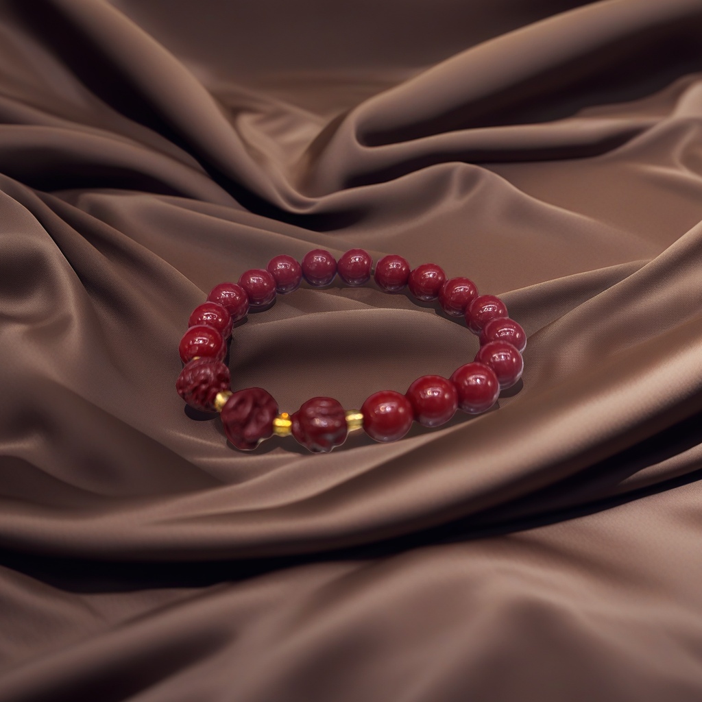 Red beaded bracelet, hand-woven natural agate stone, simple and fashionable women's accessory Specification image