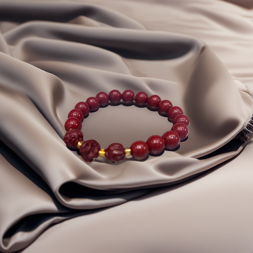 Red beaded bracelet, hand-woven natural agate stone, simple and fashionable women's accessory details Picture