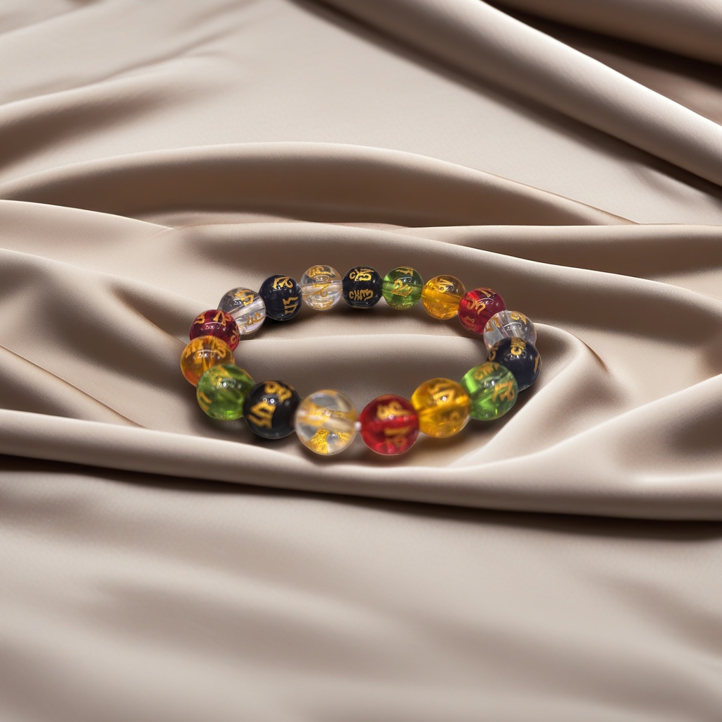 Colorful bead bracelet, a fashionable accessory for both men and women, featuring multi-color round bead weaving details Picture