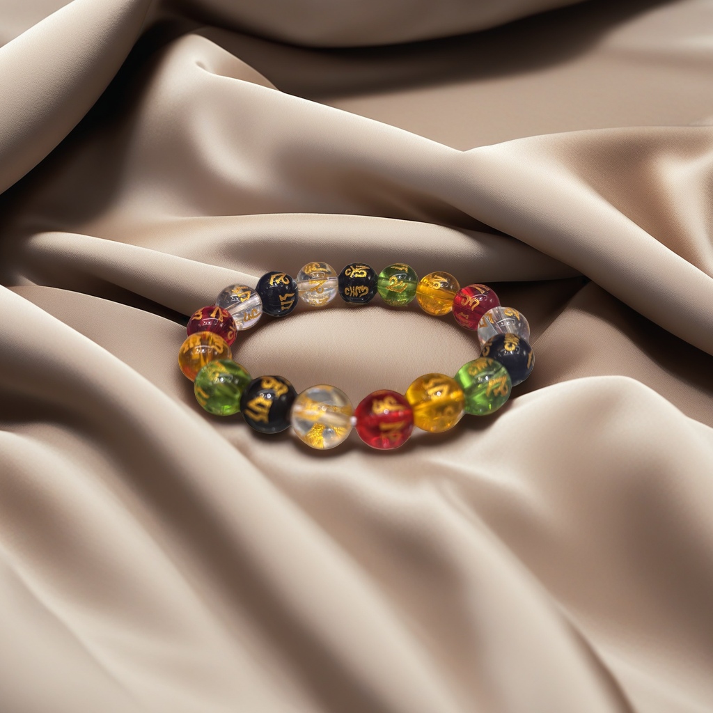Colorful bead bracelet, a fashionable accessory for both men and women, featuring multi-color round bead weaving Specification image