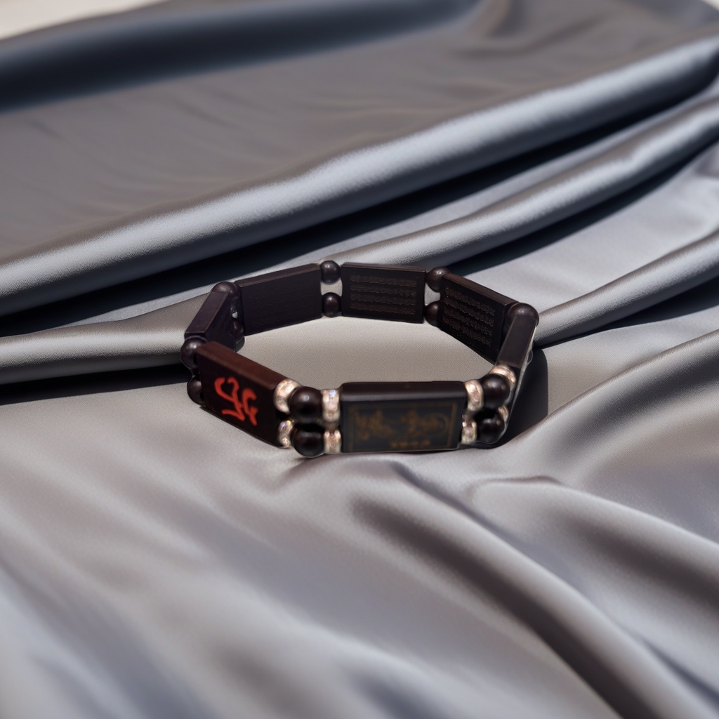 Black Buddhist prayer beads bracelet with natural obsidian winding design, a fashionable and Zen-inspired accessory suitable for both men and women details Picture