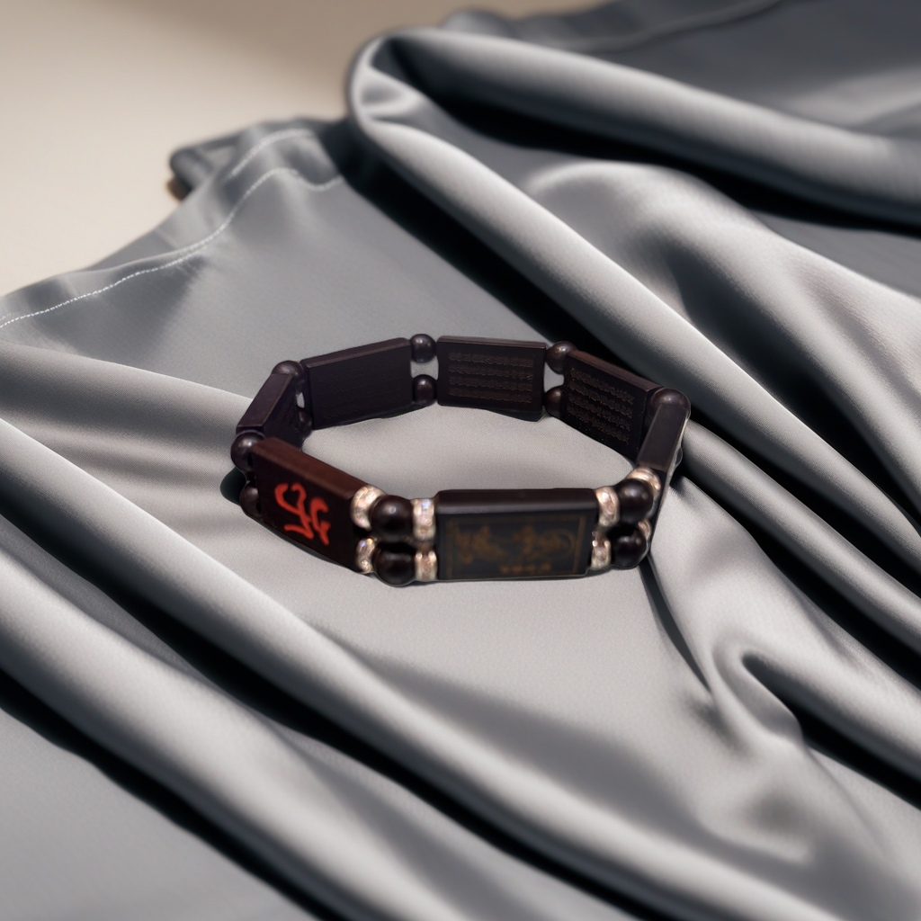 Black Buddhist prayer beads bracelet with natural obsidian winding design, a fashionable and Zen-inspired accessory suitable for both men and women Specification image