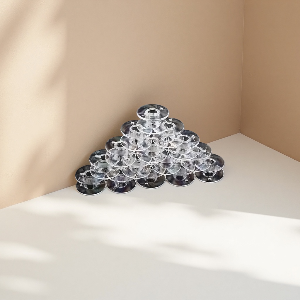 Transparent spool stacked pyramid-shaped storage box, a multi-layer stackable and organizing wonder details Picture
