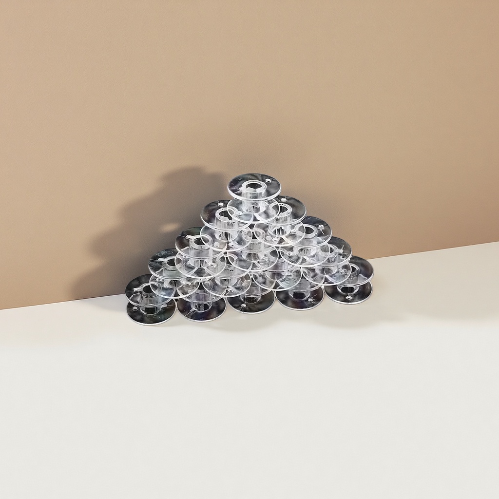 Transparent spool stacked pyramid-shaped storage box, a multi-layer stackable and organizing wonder