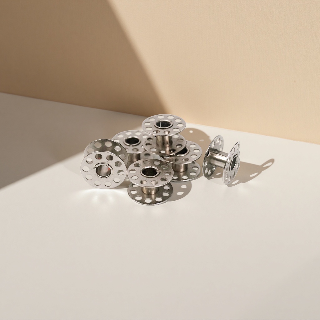 Silver metal spool winder, DIY woven sewing accessory details Picture