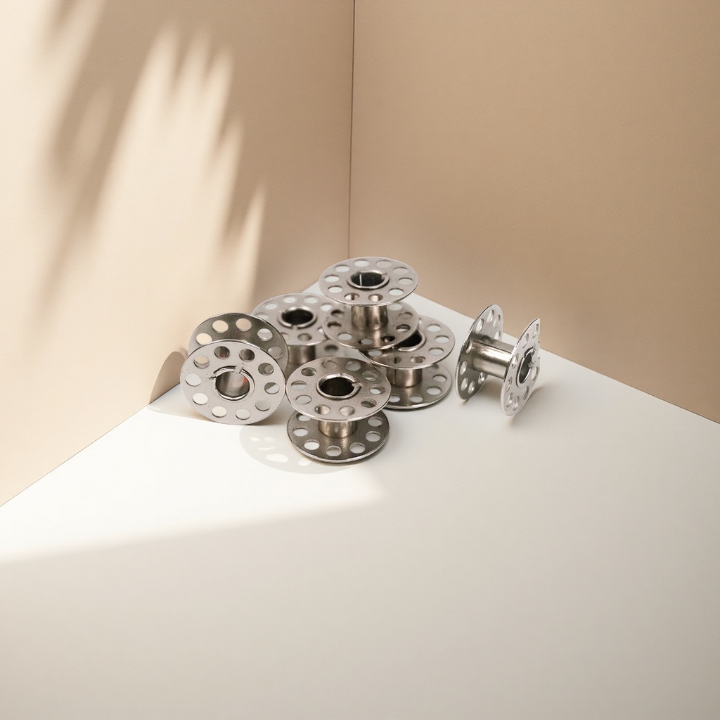 Silver metal spool winder, DIY woven sewing accessory Application Scenario