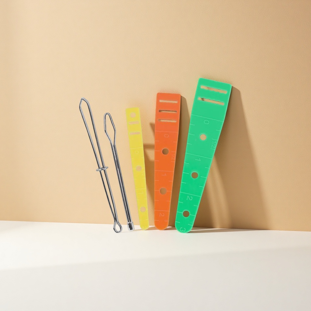 Color ruler with metal crochet sewing and weaving measuring tool set Specification image