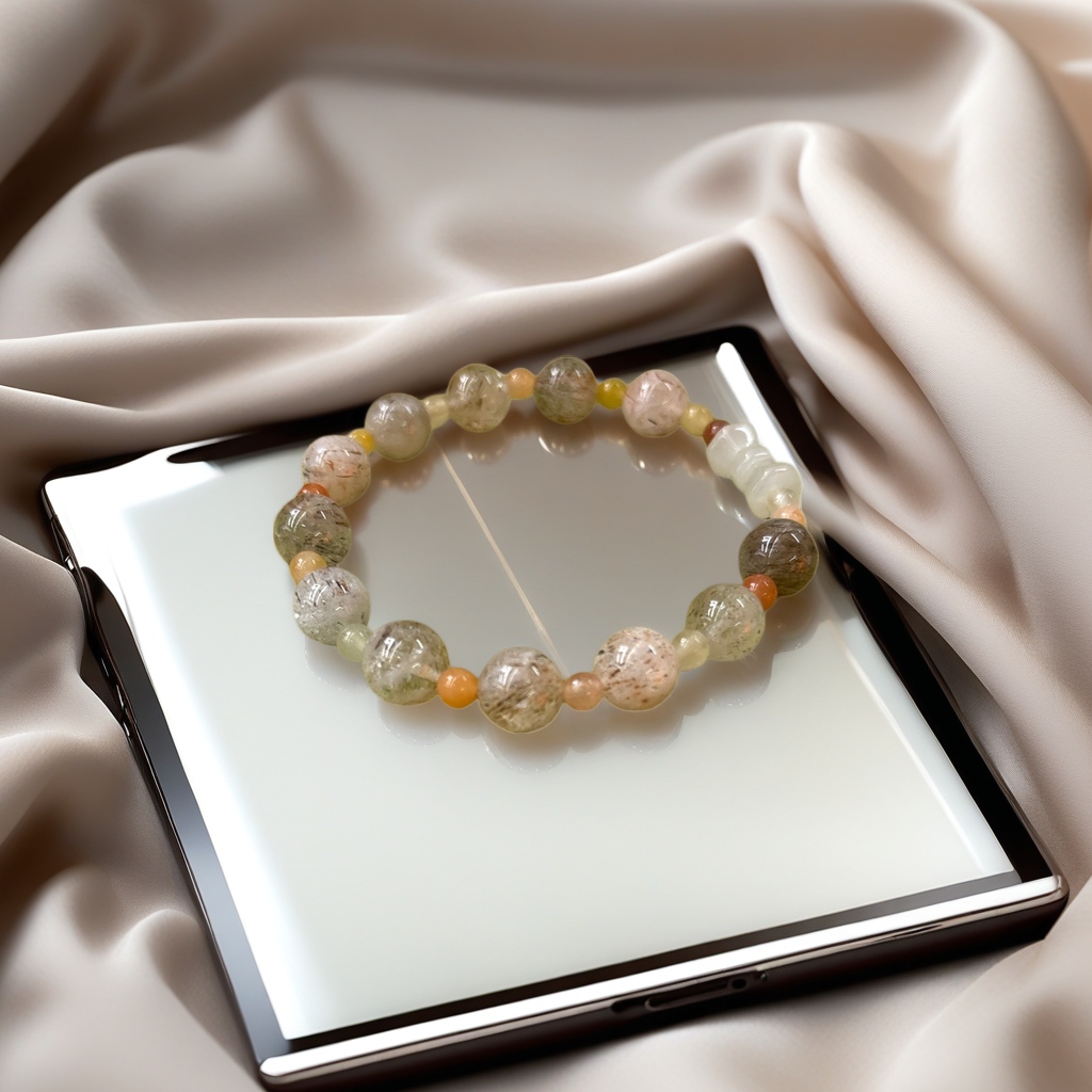 Colorful beaded bracelet, natural stone multi-color combination, adjustable tightness, fashionable accessory details Picture