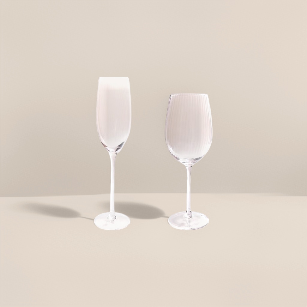 透明条纹高脚杯 优雅玻璃酒杯 宴会家用红酒杯