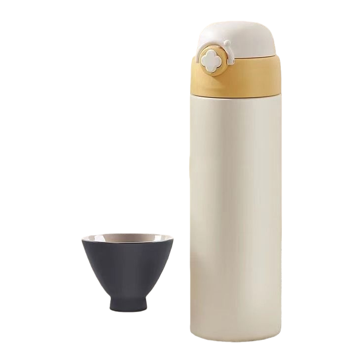 كأس ماء محمولة محمولة محمولة من الصلب غير القابل للصدأ، 304 مانجو الأصفر، 500ML Item Picture