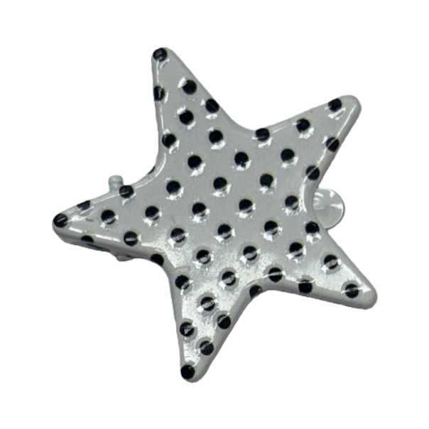 银色黑点五角星发夹 时尚简约女士头饰 Item Picture