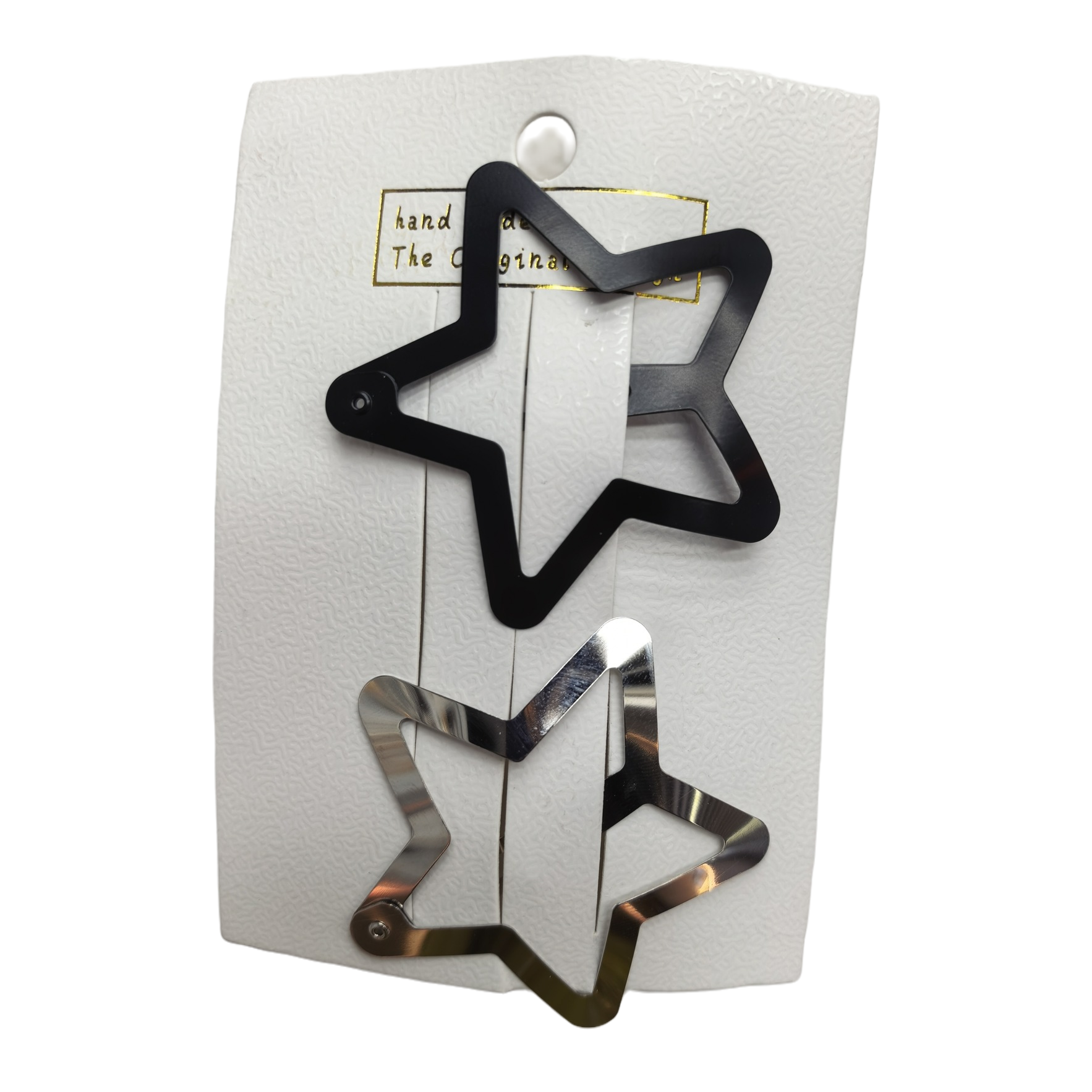 Black star hair clips, silver star hair clips, metallic texture, suitable for both girls and adults Item Picture