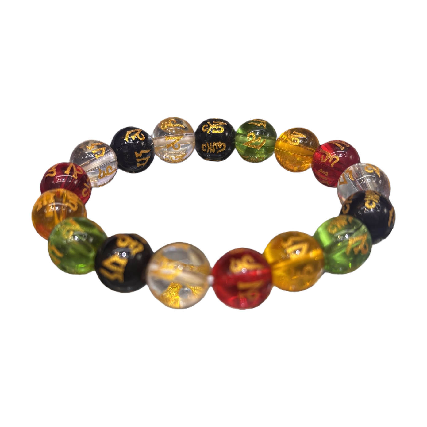 Colorful bead bracelet, a fashionable accessory for both men and women, featuring multi-color round bead weaving Item Picture