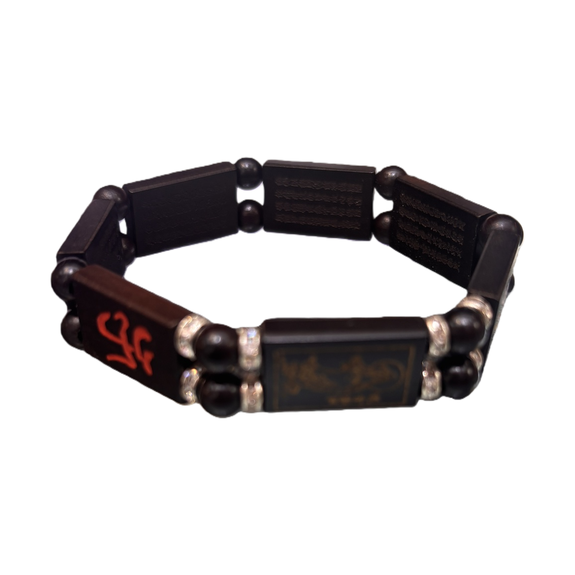 Black Buddhist prayer beads bracelet with natural obsidian winding design, a fashionable and Zen-inspired accessory suitable for both men and women Item Picture