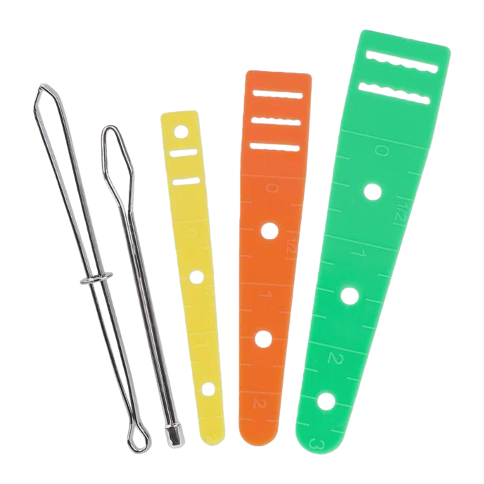 Color ruler with metal crochet sewing and weaving measuring tool set Item Picture