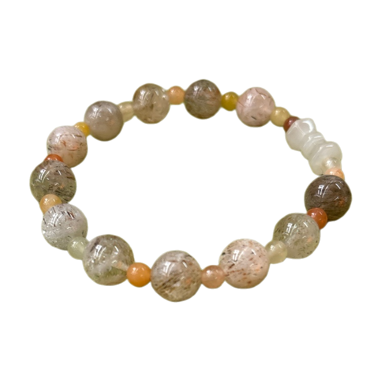 Colorful beaded bracelet, natural stone multi-color combination, adjustable tightness, fashionable accessory Item Picture