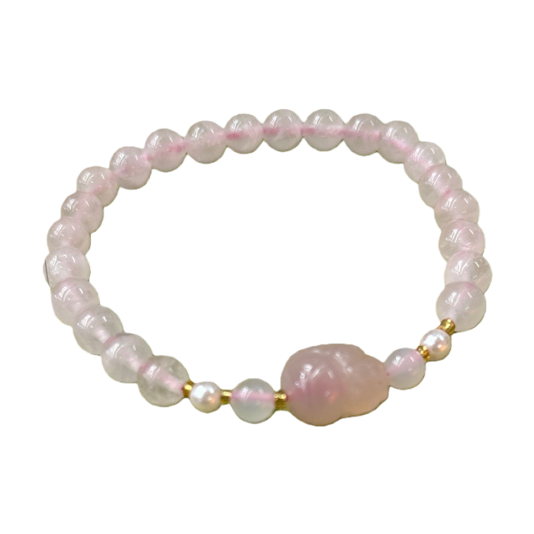 Pink crystal bracelet, natural stone, light luxury, simple and versatile ladies' jewelry Item Picture