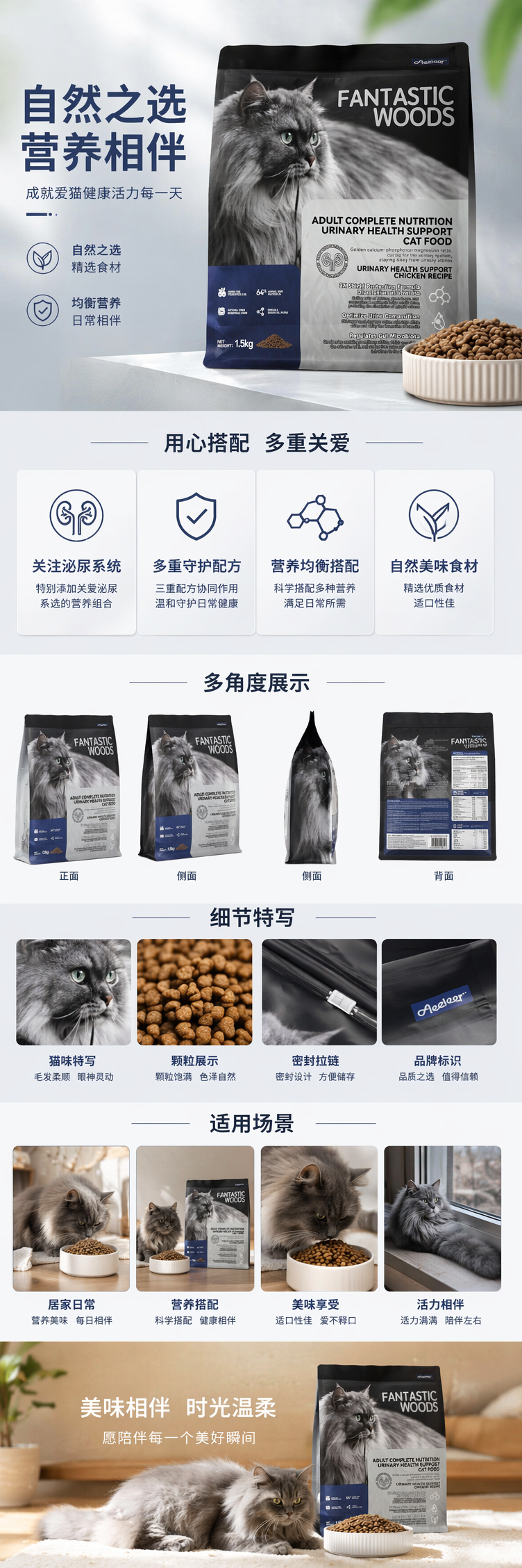 艾尔森林物语系列全价成猫粮鸡肉配方泌尿呵护原切鲜肉无谷粮外贸出口版 pic 1
