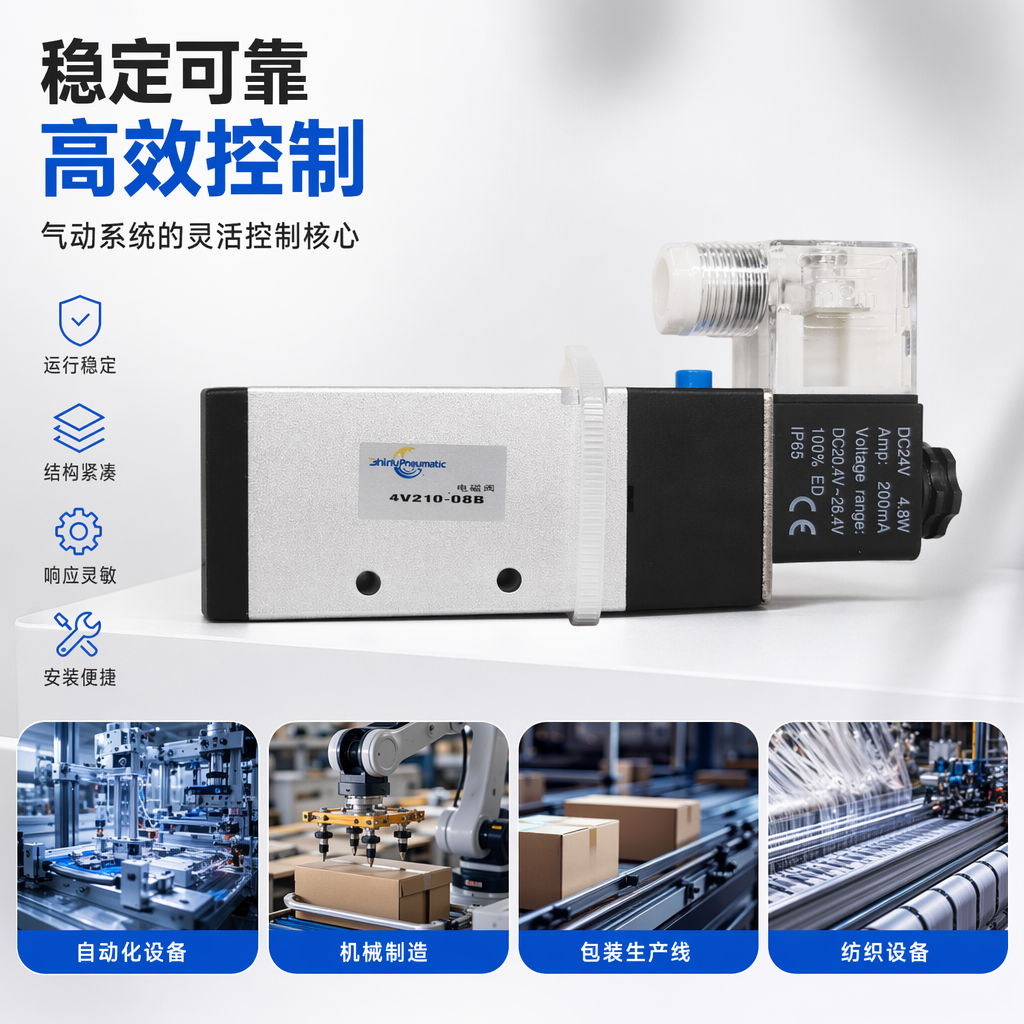 银黑相间电磁阀 直动式常闭 220V AC不锈钢阀体图