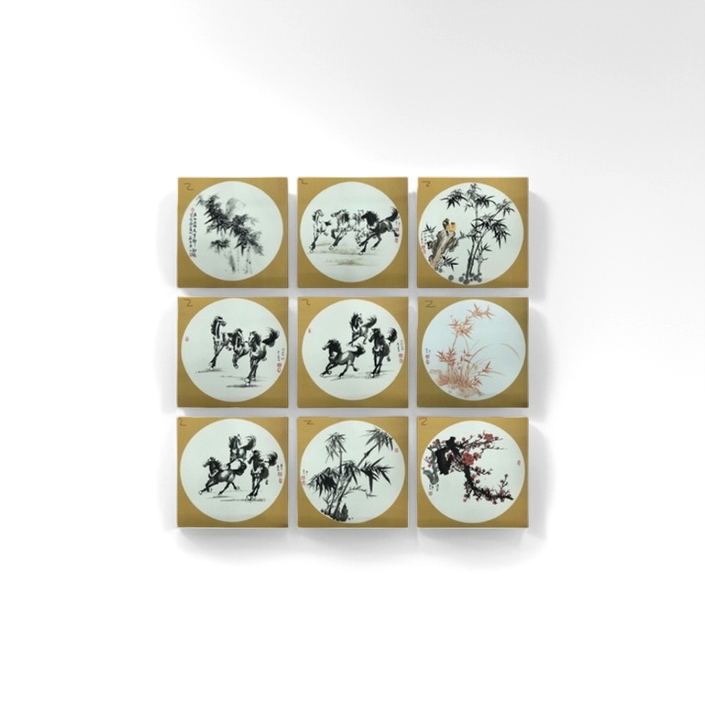 水墨画团扇手工竹骨折扇古典文艺便携纳凉装饰图