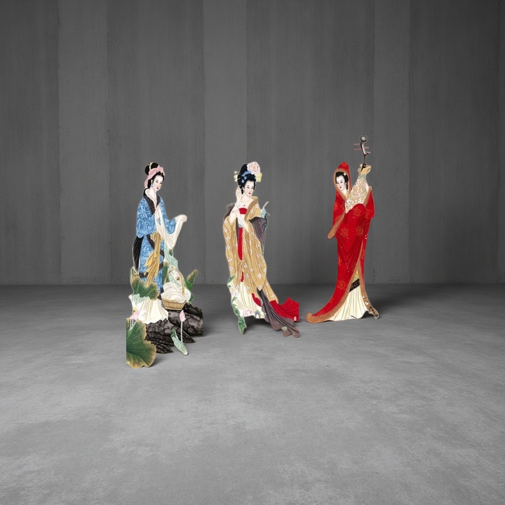 三幅古风仕女图装饰画挂画新中式客厅卧室软装壁画厂家批发厂家批发细节图