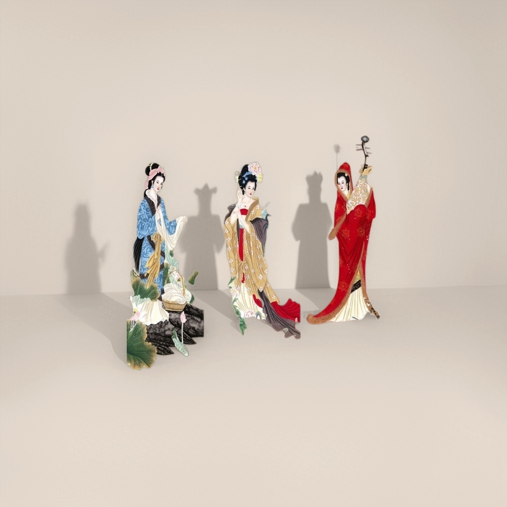 三幅古风仕女图装饰画挂画新中式客厅卧室软装壁画厂家批发厂家批发产品图