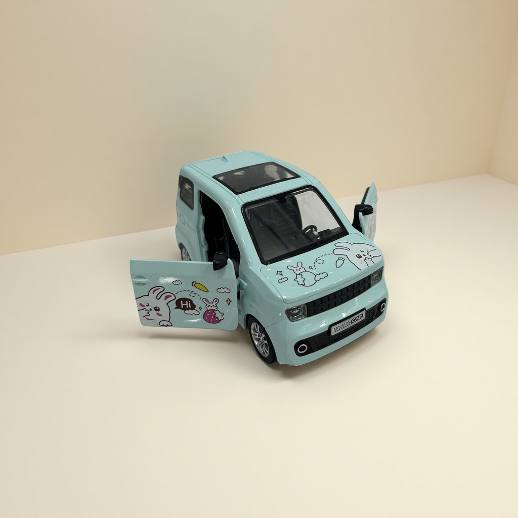 Three colorful children's educational toy car sets of inertial sedans details Picture