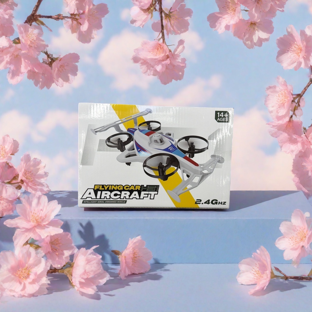 White packaging box, flying car, drone toy, children's educational remote control model Specification image