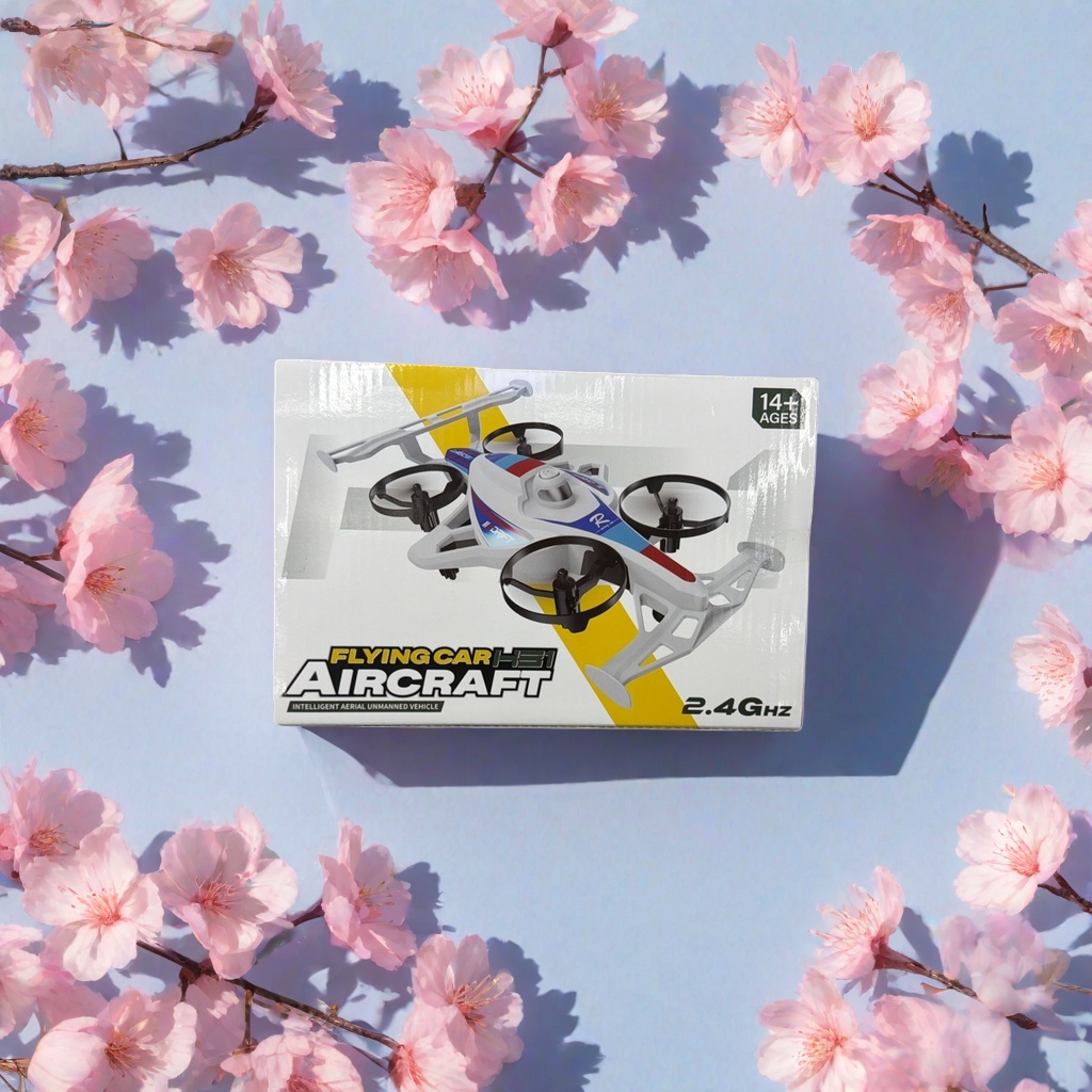 White packaging box, flying car, drone toy, children's educational remote control model