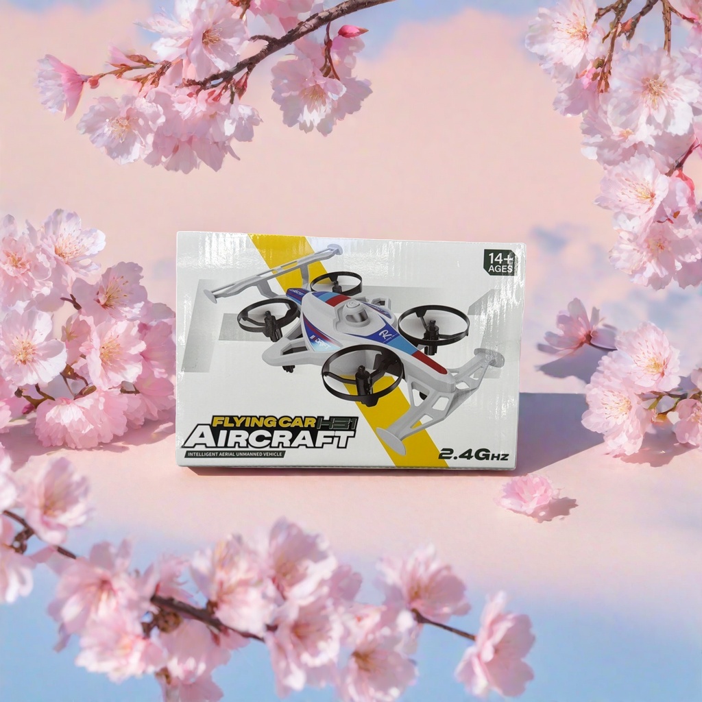 White packaging box, flying car, drone toy, children's educational remote control model details Picture
