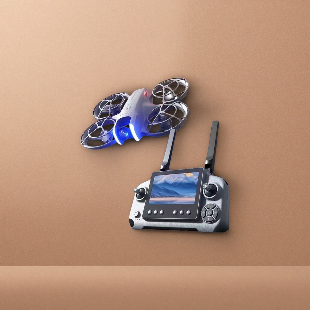 银灰色无人机带遥控器高清航拍稳定飞行智能返航 Specification image