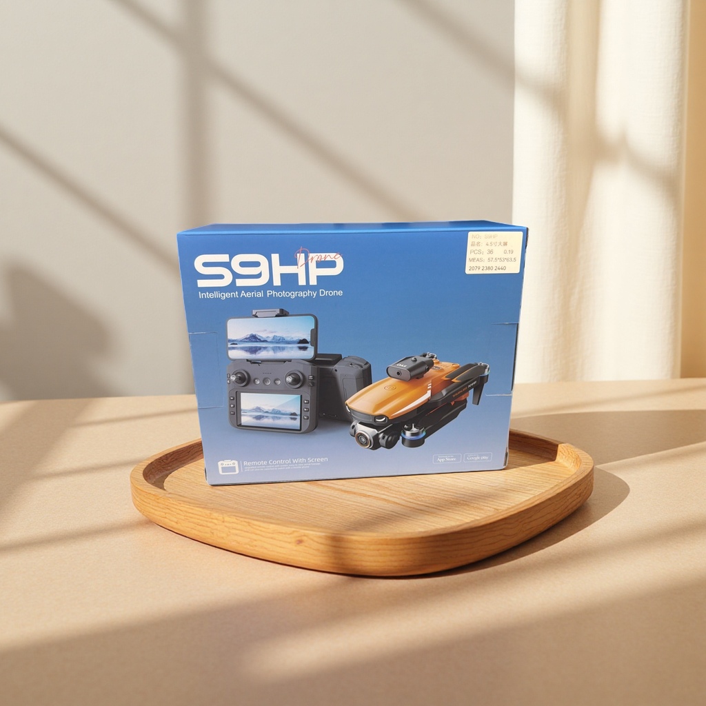 A blue packaging box drone aerial photography remote control aircraft Application Scenario