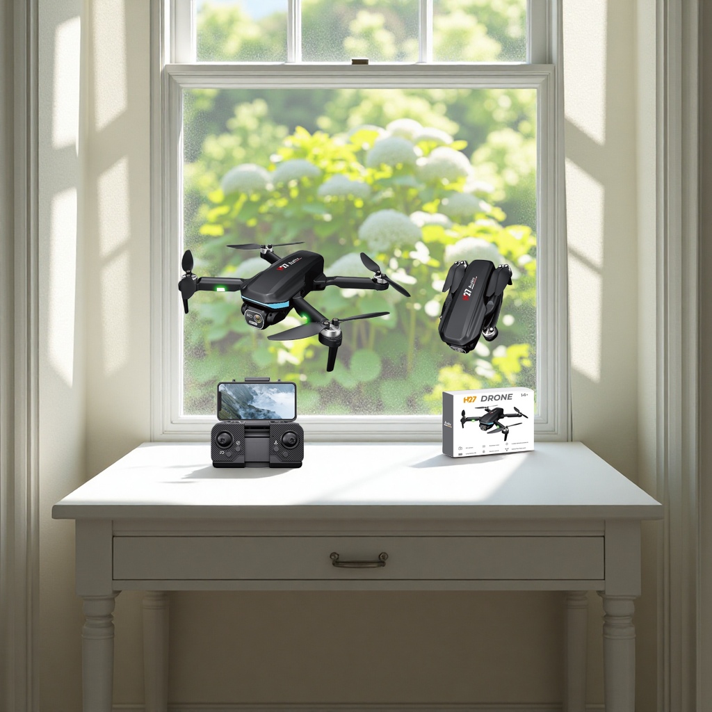 Black drone aerial photography device, 4K high-definition remote control aircraft, portable folding design Specification image