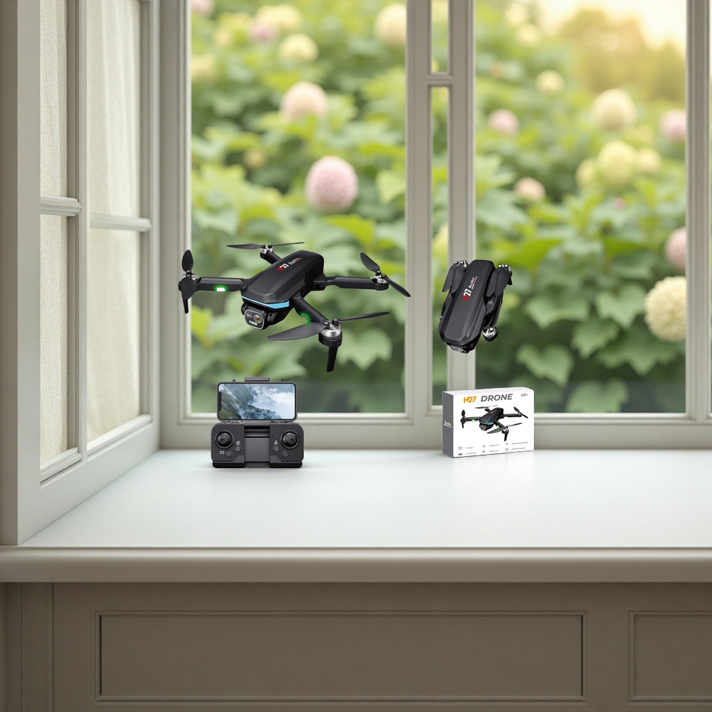Black drone aerial photography device, 4K high-definition remote control aircraft, portable folding design details Picture