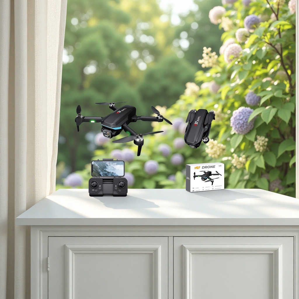 Black drone aerial photography device, 4K high-definition remote control aircraft, portable folding design