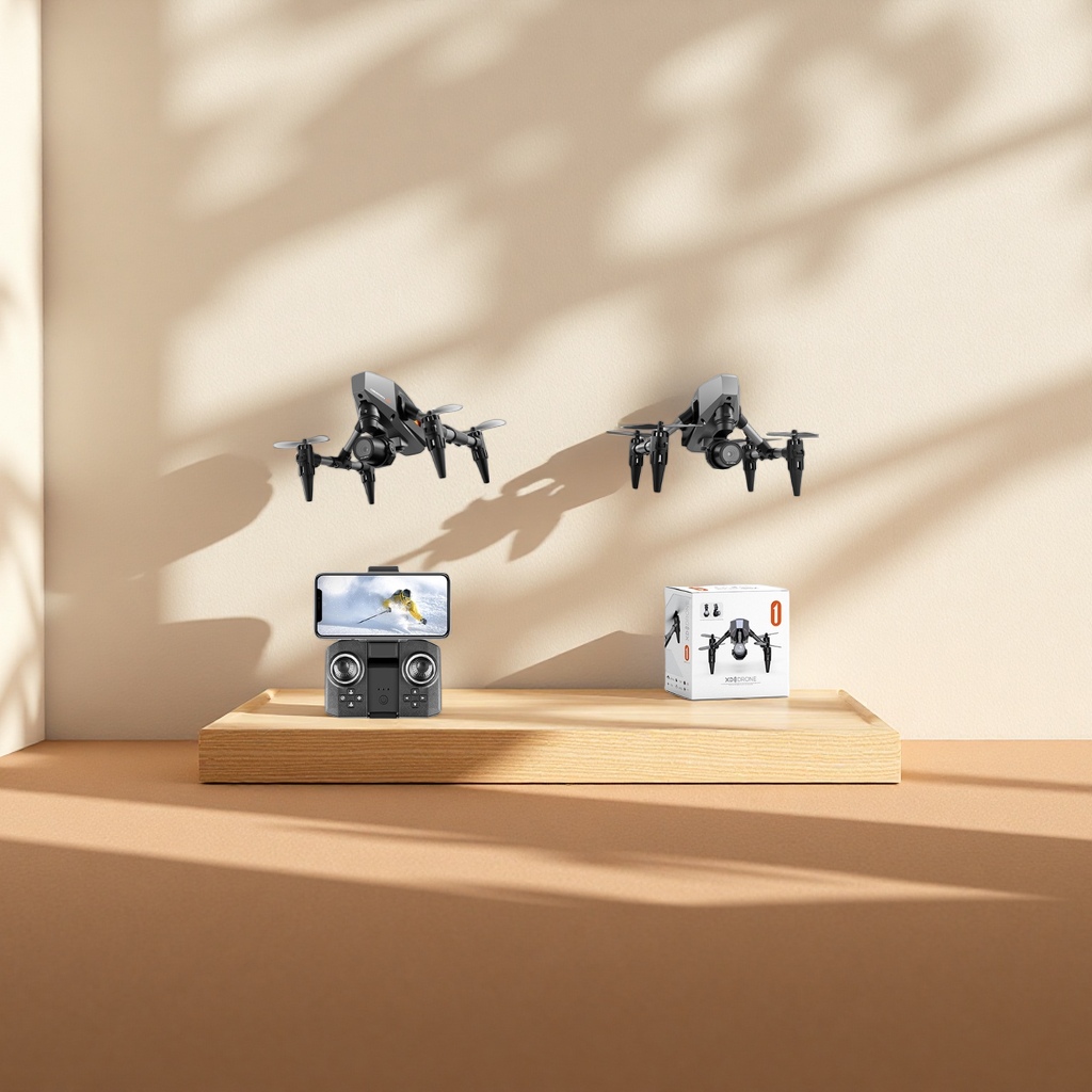 The black drone with a carbon fiber body is a professional aerial photography aircraft that is stable and high-definition details Picture