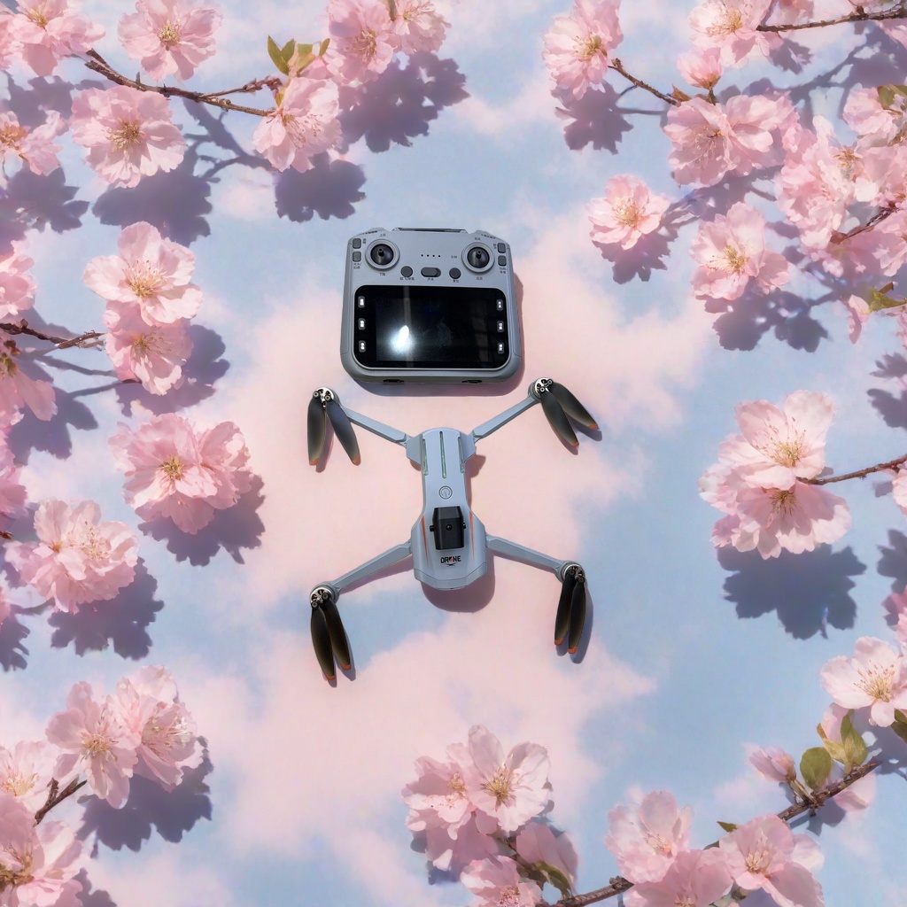 A portable foldable aerial photography device with a grey drone and remote control, equipped with a high-definition camera Application Scenario