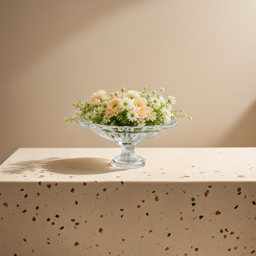 A transparent glass vase with a bouquet, a Nordic minimalist living room dining table decoration flower arrangement container