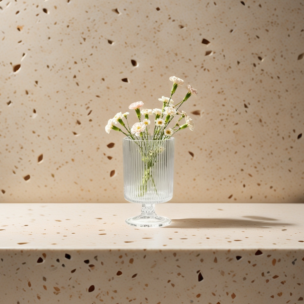 Transparent striped glass vase, specially designed for flower arrangement, with high transparency and a simple Nordic style