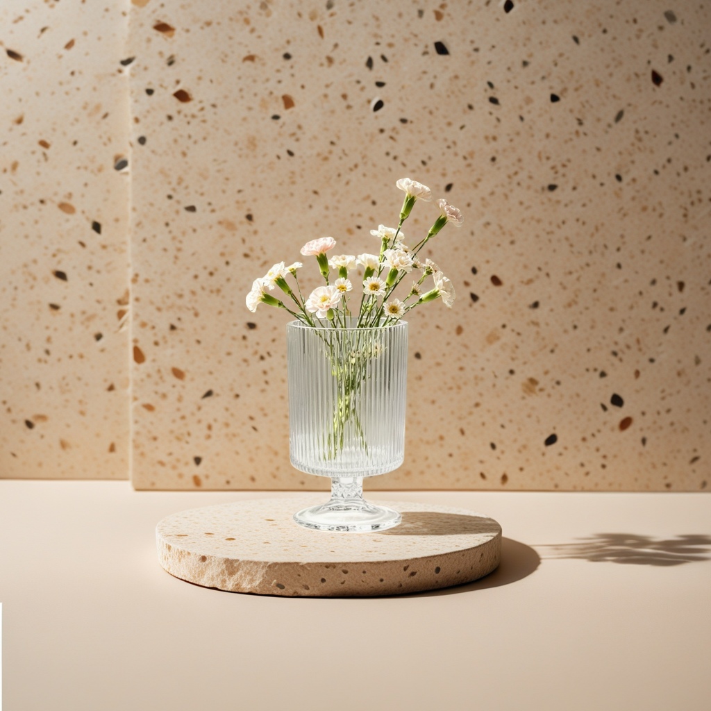 وتتخصص المزهرية الزجاجية الشفافة والمسطحة لرياح الاسكندنافية Specification image