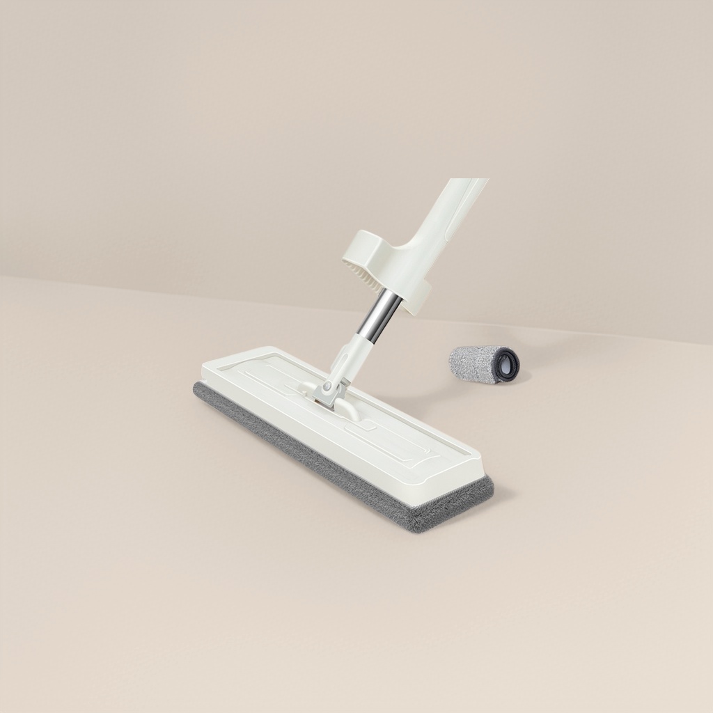 White flat mop, a household hand-washable rotating mopping wonder, detachable MOP Specification image