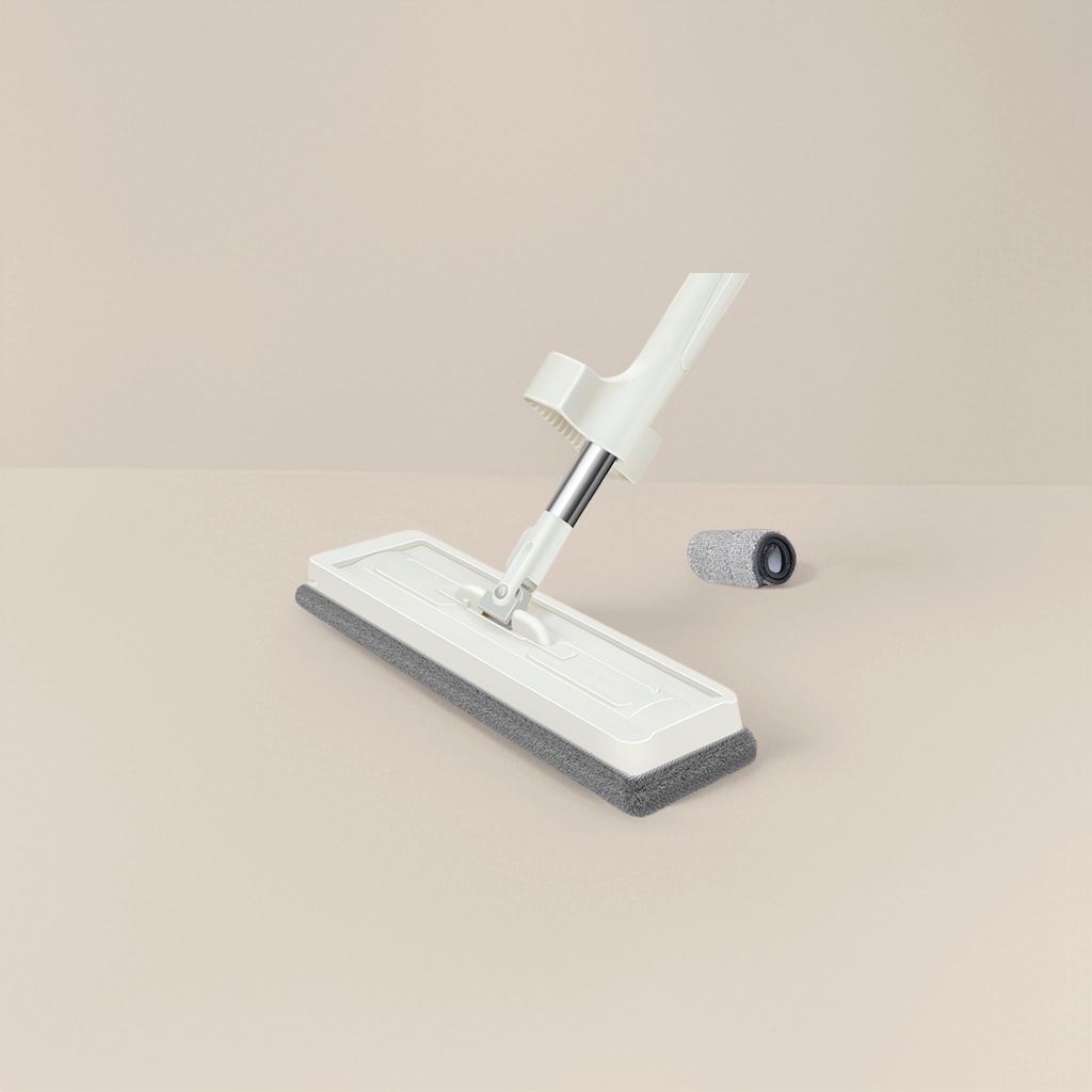 White flat mop, a household hand-washable rotating mopping wonder, detachable MOP