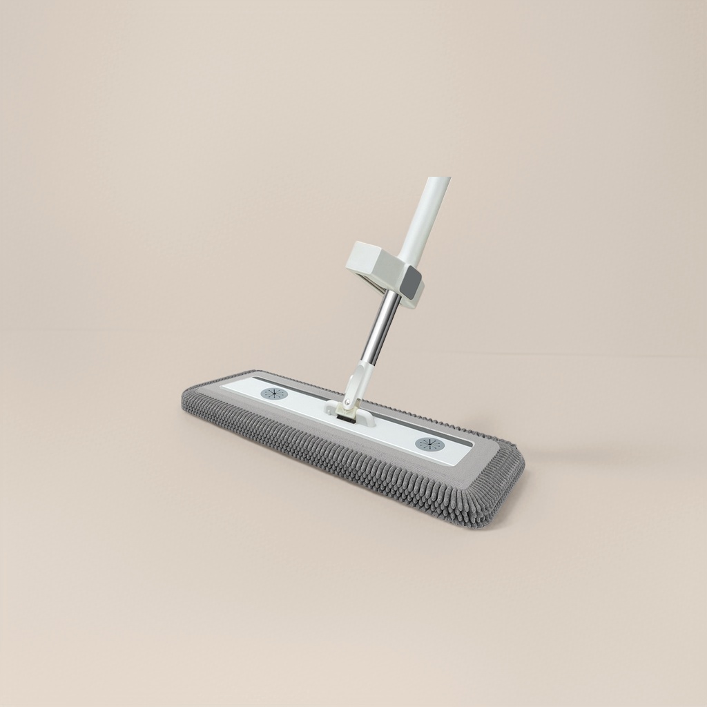 This grey Chenille mop and mop set is a household cleaning tool with strong water absorption and easy wring out